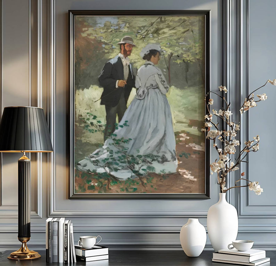 Blending minimalist gallery presentation with sophisticated spatial harmony under classic French impressionist typography, this Bazille And Camille 1865 print represents a high point in fine art. Available via MapYourDreams, choose your preferred finish from unframed paper art print styles, custom framed designs, or dimensional canvas wraps.
