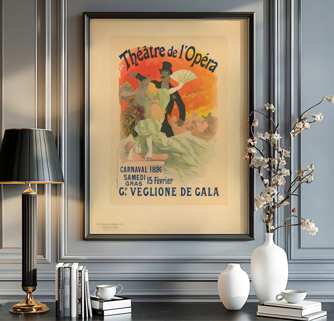 Historic French carnival canvas print Théâtre de l&