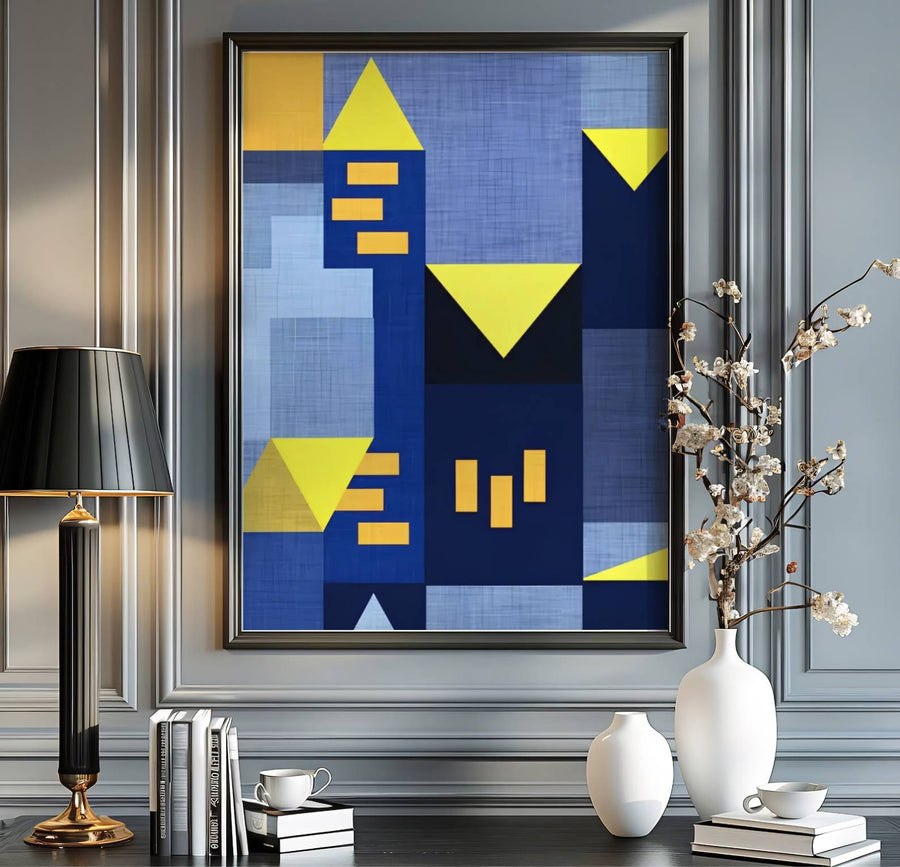 Blending minimalist architectural elements with sophisticated spatial harmony, this Paul Klee Blue Night (Blaue Nacht) poster represents a deeply poetic high point in avant-garde geometric composition. Offered by MapYourDreams, this artwork is available in flexible options including unframed paper, custom wooden frames, and gallery canvas wraps.