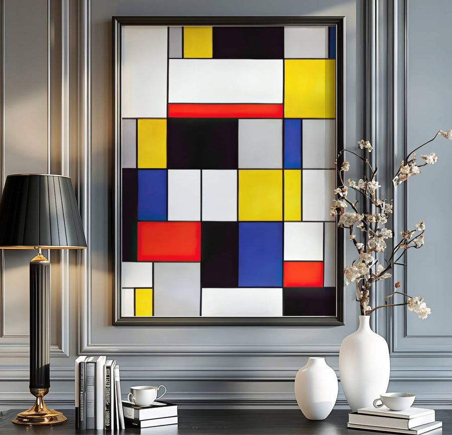 Preserved among celebrated international art institutions, this Piet Mondrian Composition A abstract study remains a masterclass in modern graphic design and spatial harmony. MapYourDreams provides this timeless geometric poster in multiple adaptable formats, letting you choose from unframed prints, stylish frames, and textured canvas wall art for your interior.