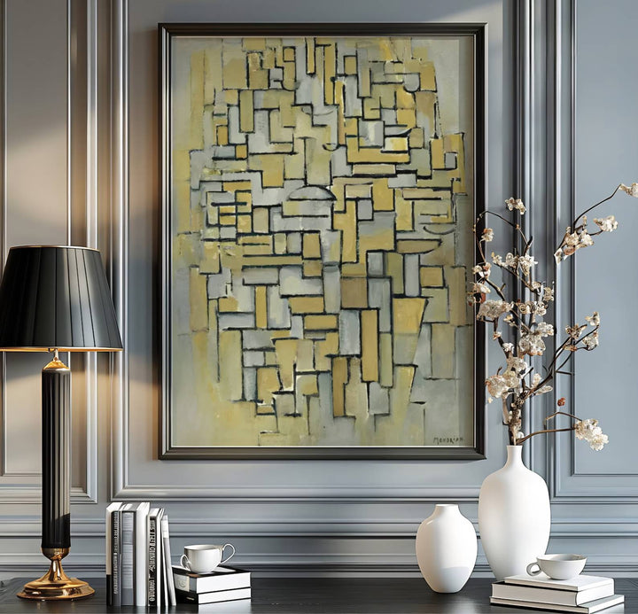 Preserved among celebrated international art institutions, this Piet Mondrian 1913 Composition In Brown And Gray study remains a masterclass in early 20th-century avant-garde form and color theory. MapYourDreams provides this timeless 1913 cubist poster in multiple adaptable formats, letting you choose from unframed prints, stylish frames, and textured canvas wall art for your interior.