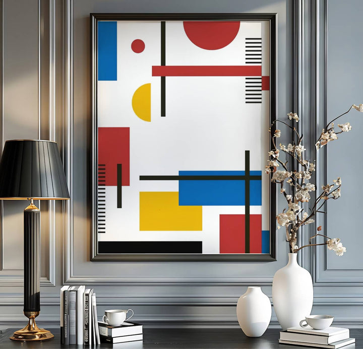 The mesmerizing contrast between luminous primary color blocks and stark white fields in this Piet Mondrian abstract composition creates an atmosphere of serene artistic sophistication. MapYourDreams proudly supplies this fine art print in flexible formats, such as archival paper posters, custom-fitted frames, and ready-to-display gallery canvas wraps for any residential or office space.