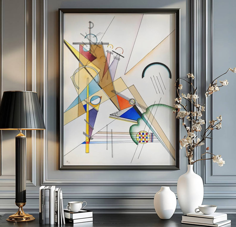 Preserved among celebrated international art institutions, this Wassily Kandinsky Web Gewebe study remains a masterclass in geometric precision and avant-garde graphic expression. MapYourDreams provides this timeless artwork in multiple adaptable formats, letting you choose between unframed prints, stylish wall frames, and textured canvas wall art for your interior.