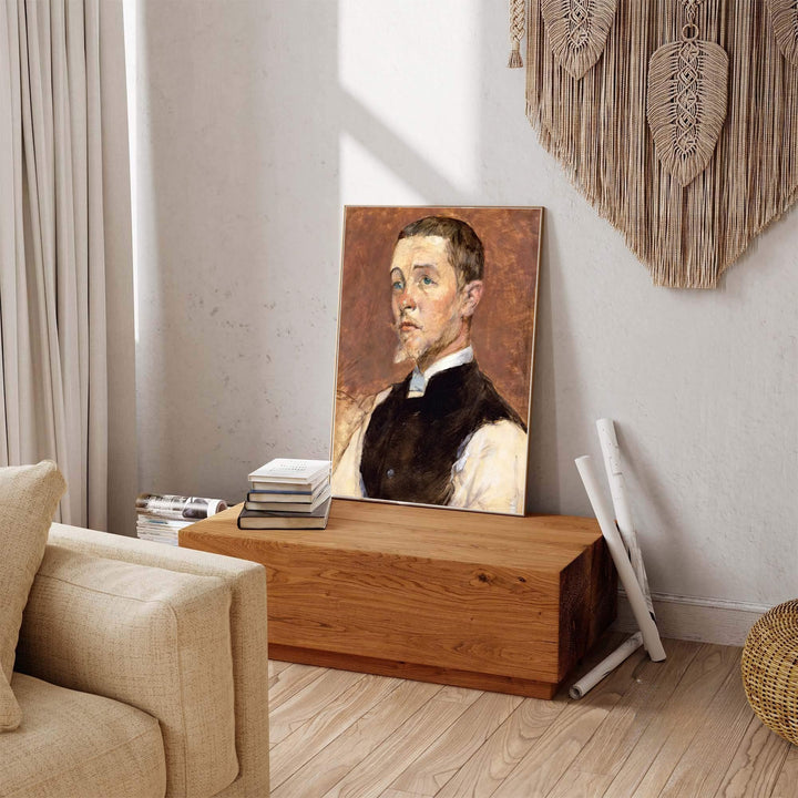 Antique Paris portrait print of French artist René Grenier, ideal for study or library decor in Paris, France. Explore ready-to-hang framed, unframed paper, and canvas wall decor at MapYourDreams.