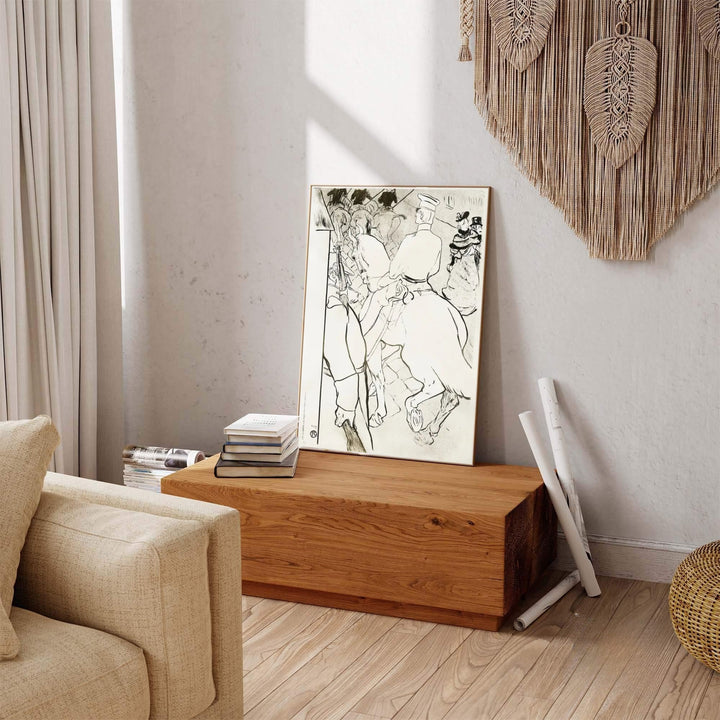 Fine art poster print of Babylone D’Allemagne (1894), Henri de Toulouse-Lautrec rendered in high-contrast black ink set in Berlin, Germany. MapYourDreams provides premium framed prints, unframed paper wall decor, and stretched canvas prints for hallway or study gallery walls.