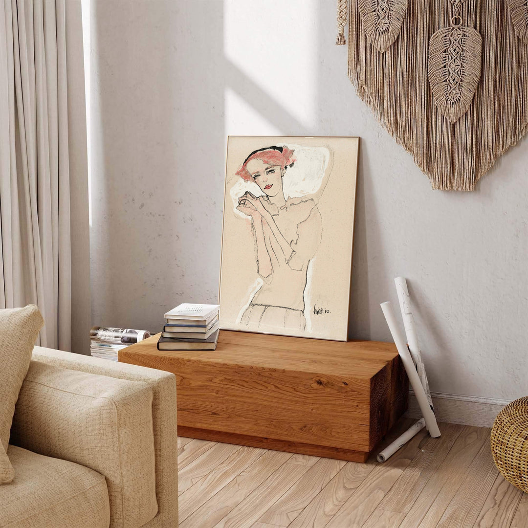 Historic Viennese Secession fine art study of Egon Schiele Portrait Of A Woman 1910 in Vienna Austria with distinct pencil line work. Explore ready-to-hang framed wall art, unframed paper poster prints, and gallery canvas decor available directly from MapYourDreams online store today.