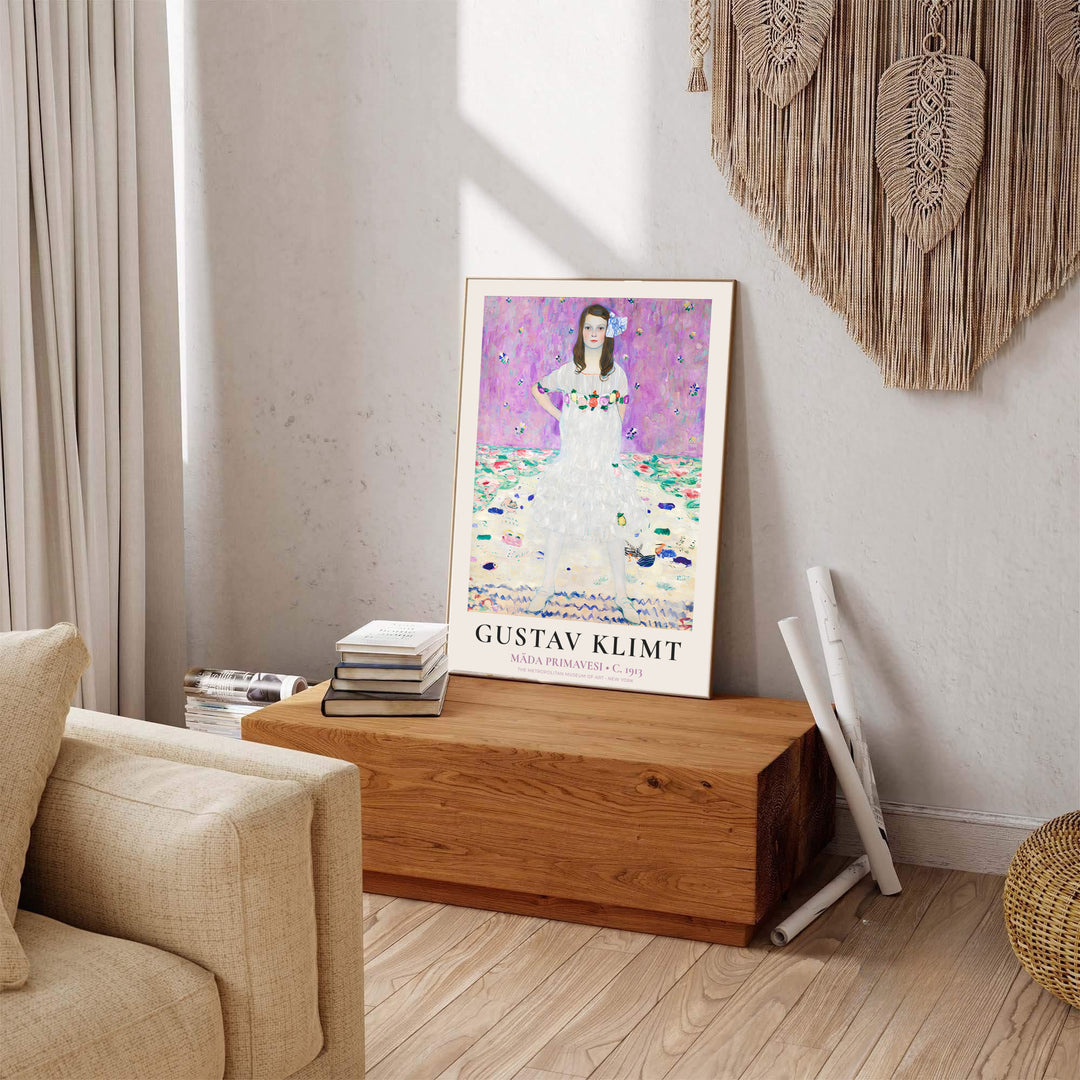 Iconic post-Gold Period art print of Gustav Klimt Mada Primavesi 1913 featuring organic line work from The Metropolitan Museum of Art in New York. Explore ready-to-hang framed wall art, unframed paper poster prints, and gallery canvas decor available directly from MapYourDreams online store.