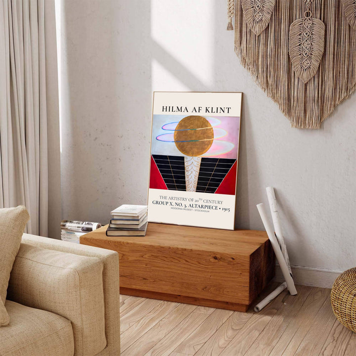 Offering a glimpse into the serene emotional depth of modernist art history preserved in Sweden, this expressive Hilma af Klint Group X No 3 Altarpiece print brings profound character to modern rooms. Offered by MapYourDreams, this artwork is available in flexible options including unframed paper, custom wooden frames, and gallery canvas wraps.