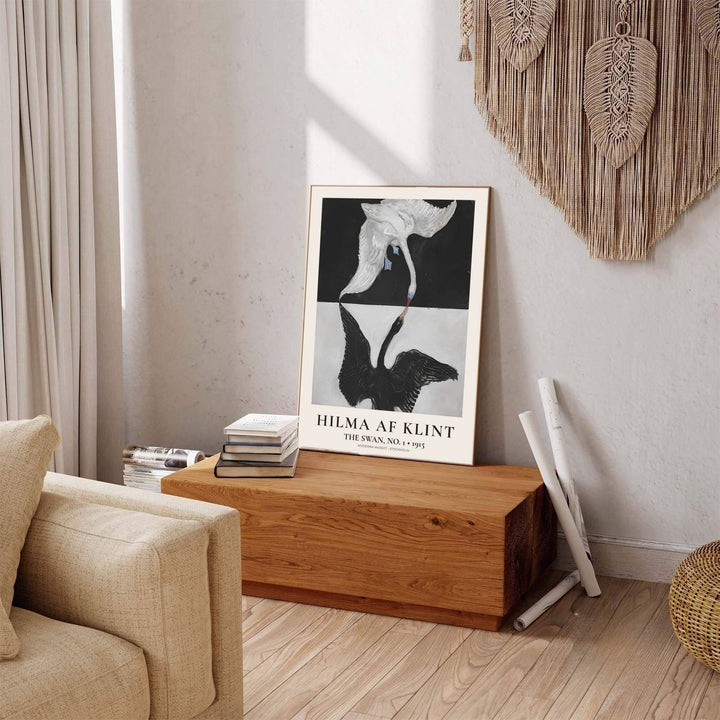 Offering a glimpse into the serene emotional depth of modernist art history preserved in Sweden, this expressive The Swan No 1 1915 print by Hilma af Klint brings character to modern rooms. Offered by MapYourDreams, this artwork is available in flexible options including unframed paper, custom wooden frames, and gallery canvas wraps.