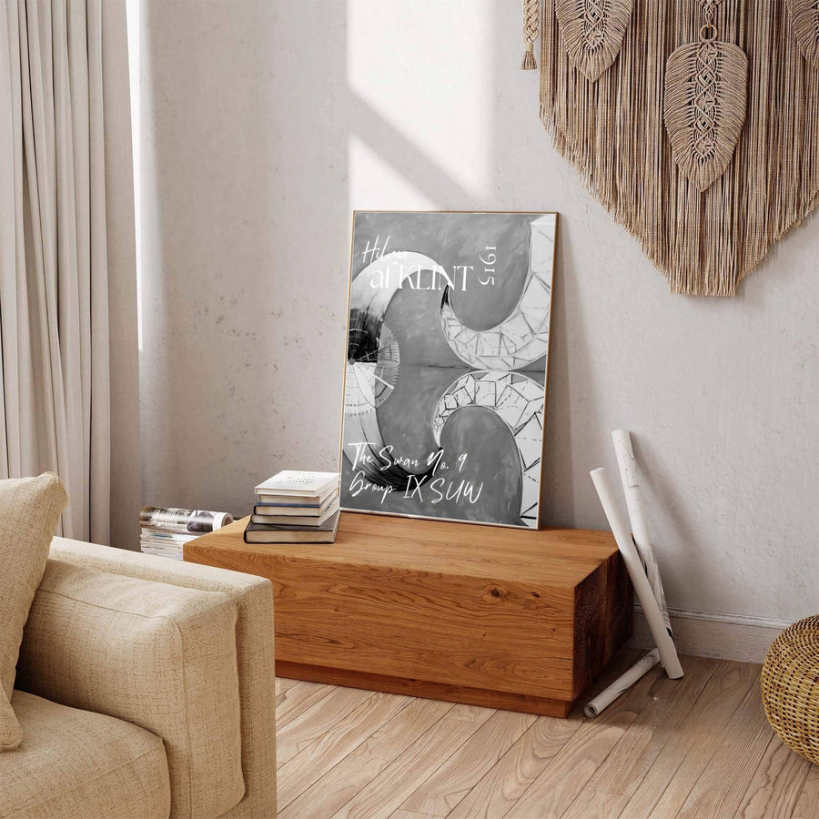 Offering a glimpse into the serene emotional depth of modernist art history preserved in Sweden, this expressive The Swan No 9 1915 print by Hilma af Klint brings character to modern rooms. Offered by MapYourDreams, this artwork is available in flexible options including unframed paper, custom wooden frames, and gallery canvas wraps.