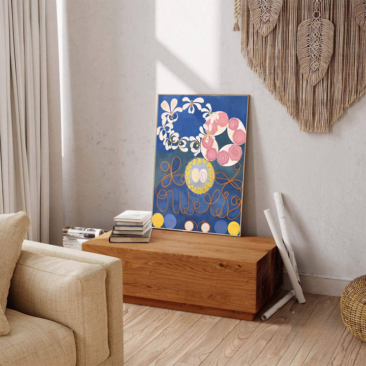 Offering a glimpse into the serene emotional depth of modernist art history preserved in Sweden, this expressive The Ten Largest No 1 Childhood 1907 print by Hilma af Klint brings character to modern rooms. Offered by MapYourDreams, this artwork is available in flexible options including unframed paper, custom wooden frames, and gallery canvas wraps.