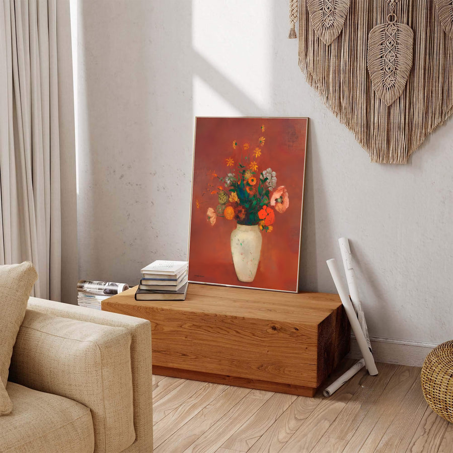Infusing any room with historic charm and artistic warmth, this Odilon Redon print captures the nuanced beauty of his celebrated floral compositions. MapYourDreams offers this exquisite wall art in diverse configurations, accommodating different aesthetic preferences with unframed paper, custom-toned frames, and gallery canvas wraps.