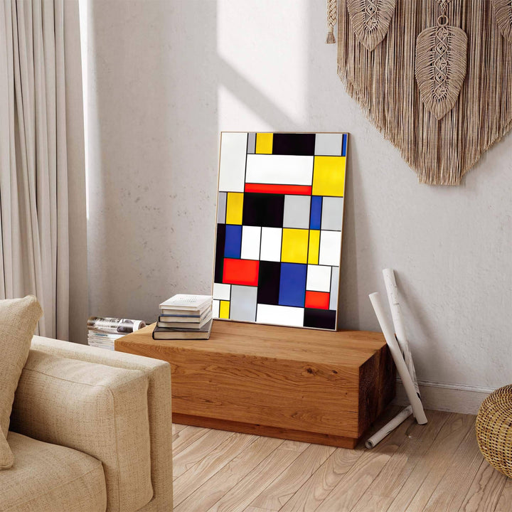 Infusing any room with historic charm and structural depth, this Piet Mondrian Composition A print captures the nuanced mastery of his celebrated museum-archived compositions. MapYourDreams offers this exquisite wall art in diverse configurations, accommodating different aesthetic preferences with unframed paper, custom-toned frames, and gallery canvas wraps.