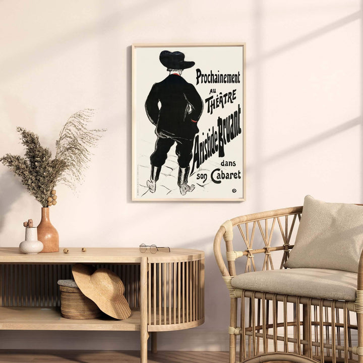 Rare French graphic poster reproduction of Bruant Au Mirliton (1894), Henri de Toulouse-Lautrec featuring Aristide Bruant&
