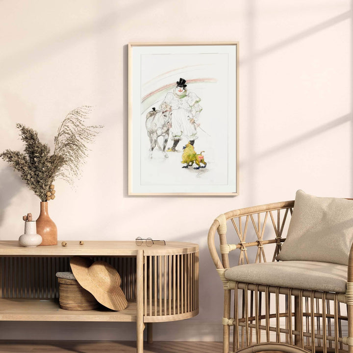 Fine art poster print of Cheval Et Singe Dresses (1899), Henri de Toulouse-Lautrec rendered in light chalk lines and cream tones near Paris, France. MapYourDreams provides premium framed prints, unframed paper wall decor, and stretched canvas prints for minimalist home styling.