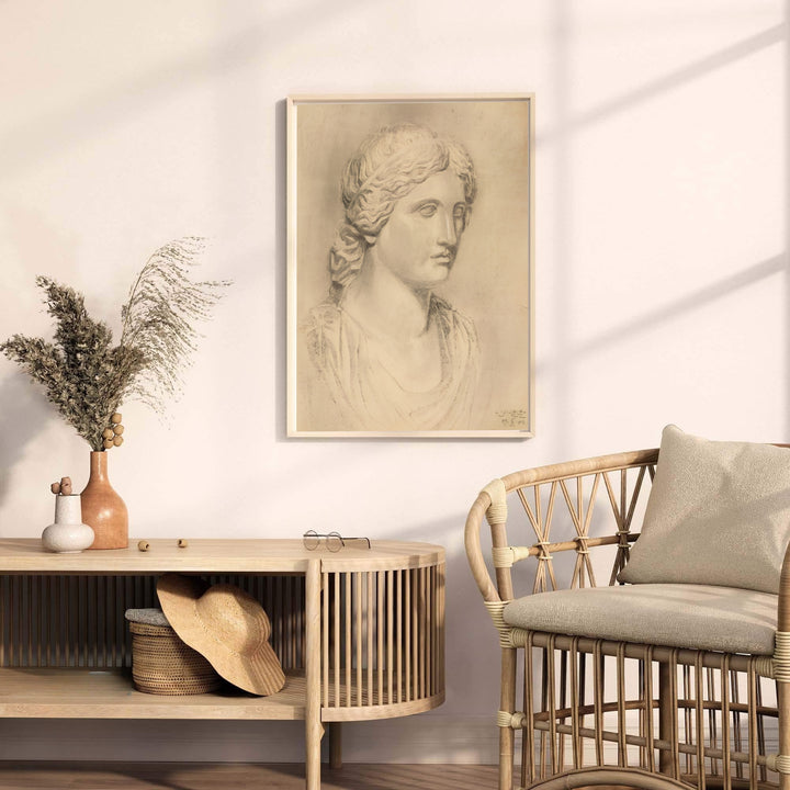 Historic Viennese fine art study of Egon Schiele Antique Bust 1906 in Leopold Museum Vienna with subtle pencil line work. Explore ready-to-hang framed wall art, unframed paper poster prints, and gallery canvas decor available directly from MapYourDreams online store today.