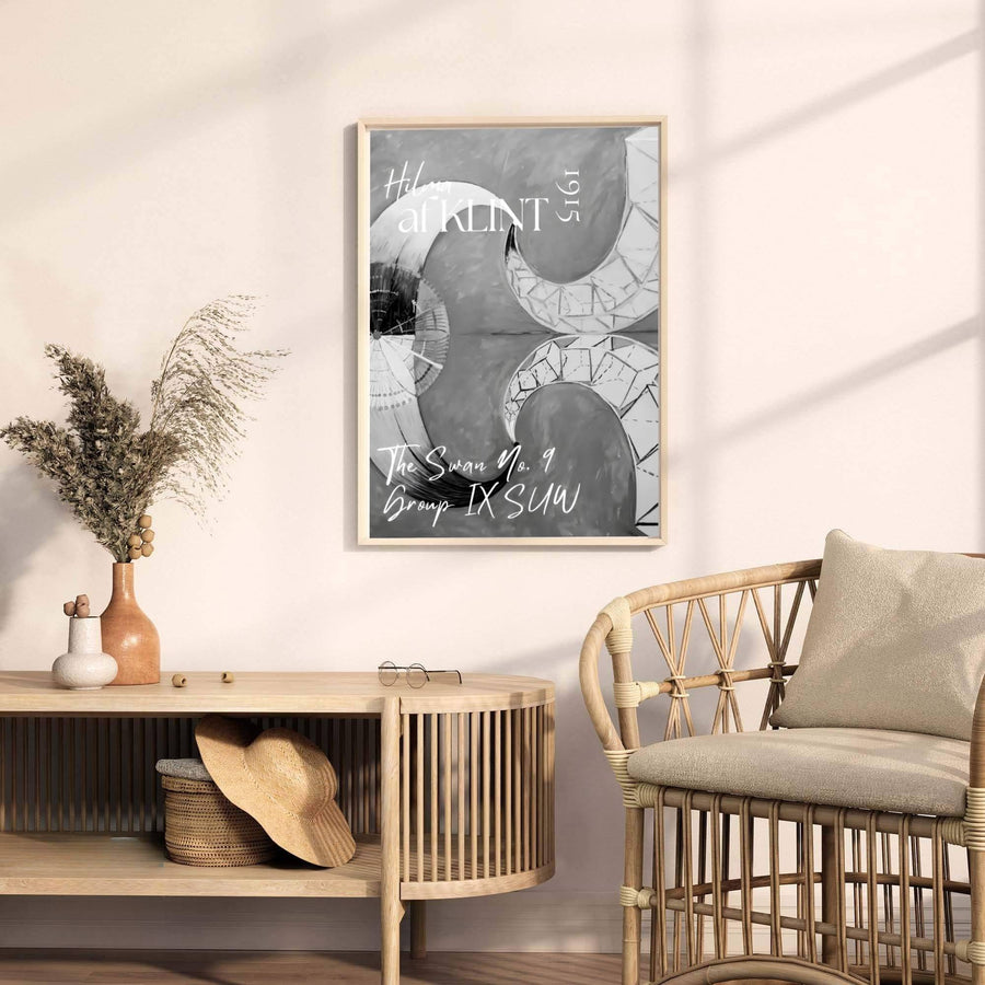 Anchored by striking mirrored cosmic motifs reminiscent of Stockholm gallery installations, this The Swan No 9 1915 wall decor by Hilma af Klint captures structure and abstraction. Offered by MapYourDreams, this artwork is available in flexible options including unframed paper, custom wooden frames, and gallery canvas wraps.