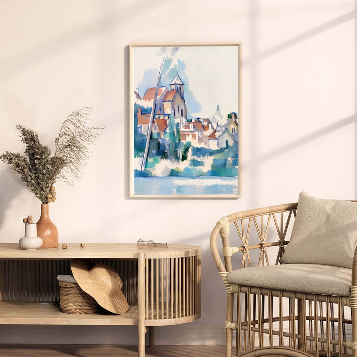 Museum quality fine art poster of Paul Cezanne Church At Montigny Sur Loing 1898 detailing architectural church structures in France. MapYourDreams provides premium framed prints, unframed paper wall decor, and stretched canvas choices for office and bedroom spaces.