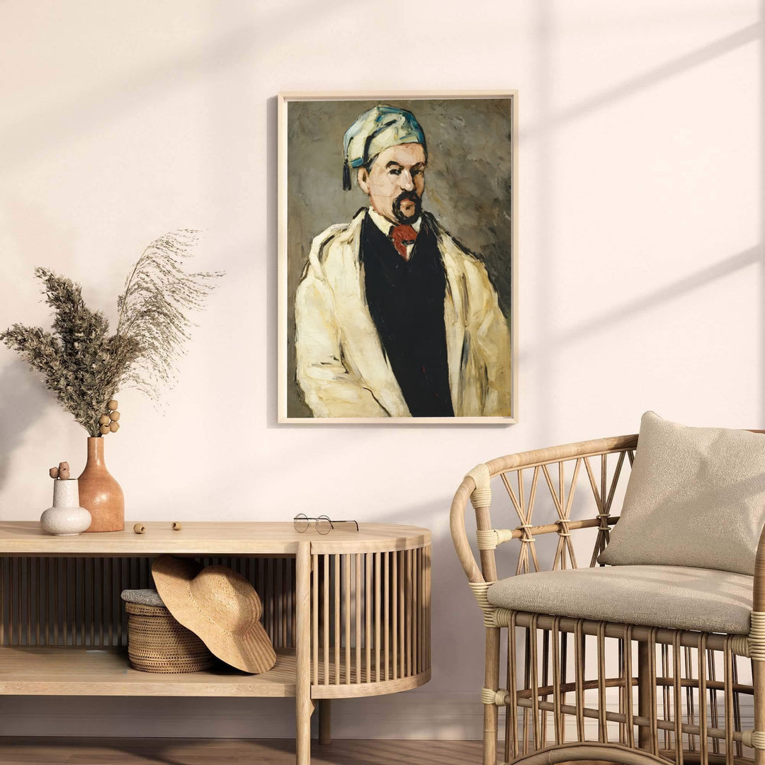 Expressionist canvas print of Paul Cezanne The Artists Uncle Dominique 1866 depicting a seated uncle in Aix-en-Provence France. MapYourDreams offers versatile framed wall art, unframed poster prints, and stretched canvas choices for art lovers and home decorators alike.