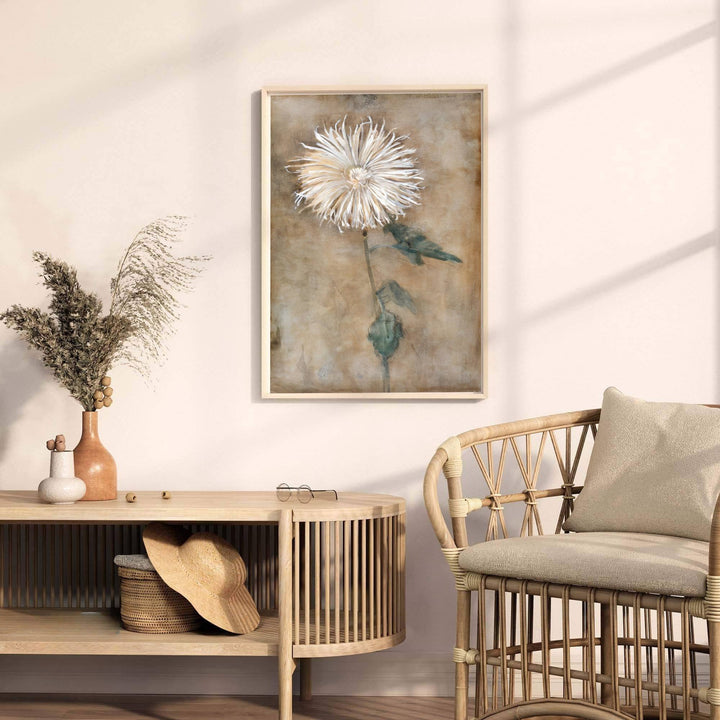 Transcending conventional floral decoration, this ethereal Piet Mondrian Chrysanthemum artwork merges academic precision with haunting design subtlety. MapYourDreams presents this Piet Mondrian Chrysanthemum wall decor with versatile finishing choices, enabling patrons to select traditional unframed prints, custom frames, or gallery-wrapped canvases for their interior design projects.