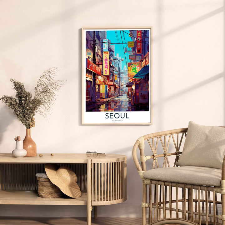 Artistic room decor print celebrating South Korea&