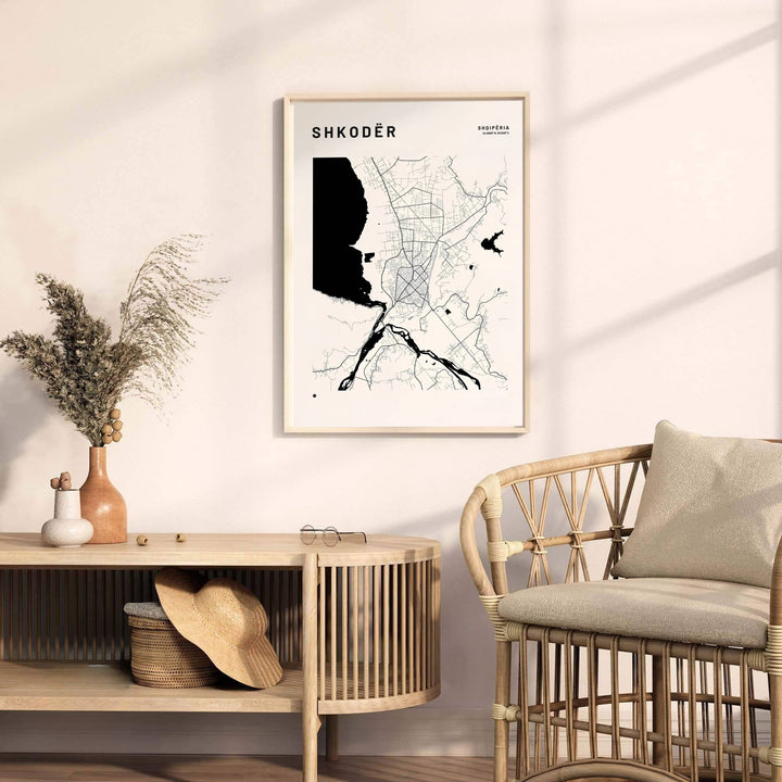 Celebrating the rich cultural history and water heritage of Shkodër, this cartographic art print turns complex hydrologic data into modern wall decor. Select your ideal display presentation, including unframed fine art paper, wood frames, or gallery canvas wraps.