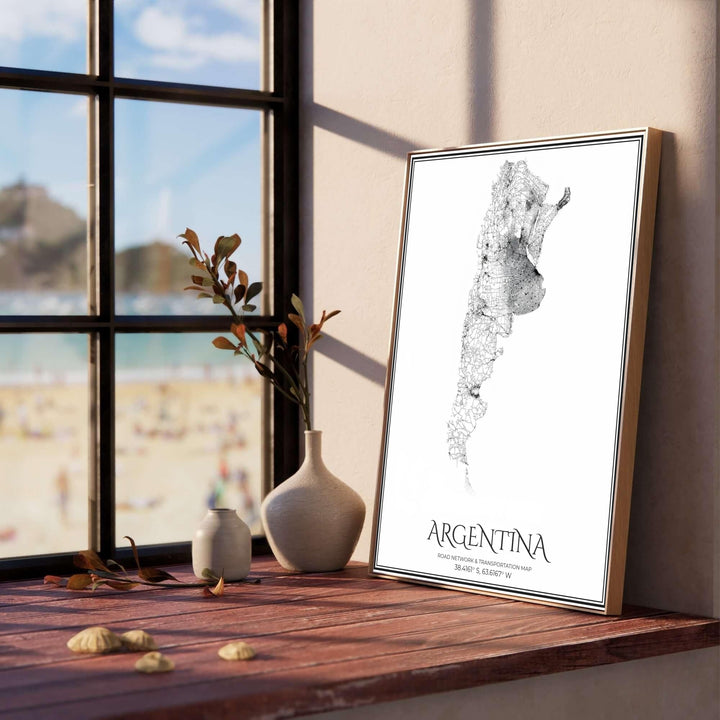 Modern cartography graphic displaying Argentina&