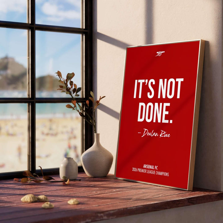 Clean graphic design Arsenal FC wall decor poster print highlighting the phrase It&