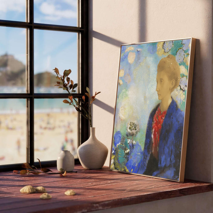Imbued with the poetic mysticism characteristic of Odilon Redon, this Getty Museum treasure portrays Baronne de Domecy amidst a vibrant field of abstract blooms. Available through MapYourDreams, this versatile wall decor piece can be ordered in custom sizes across multiple finish formats, including protective framed prints, classic unframed sheets, and gallery canvas wraps.