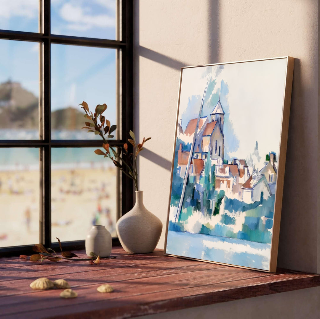 Classical French landscape print of Paul Cezanne Church At Montigny Sur Loing 1898 capturing a village church on the Loing River in France. Select custom framed wall art, unframed paper poster prints, or gallery canvas formats at MapYourDreams for a cohesive fine art gallery display.