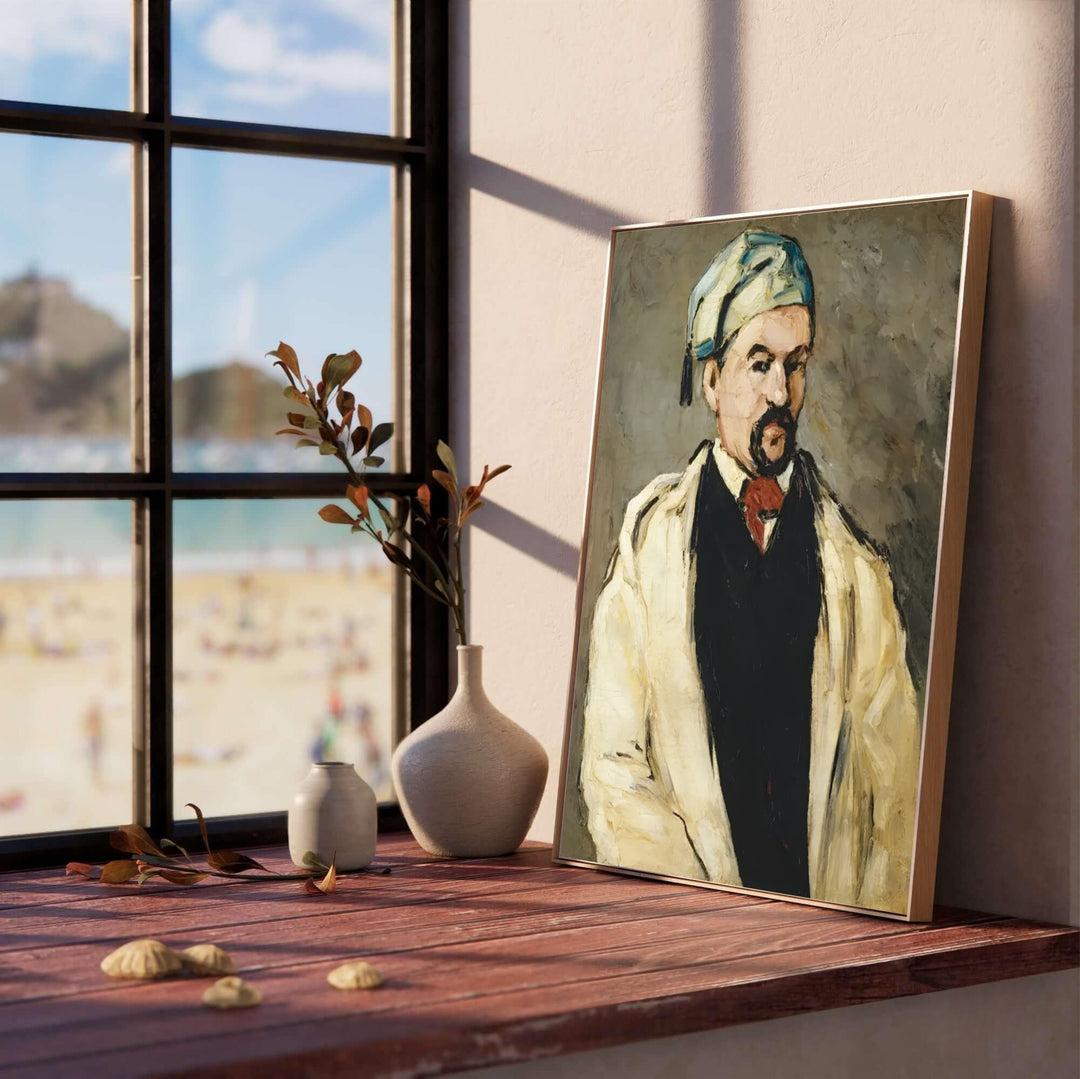 Classical French portrait print of Paul Cezanne The Artists Uncle Dominique 1866 capturing artist Dominique Aubert in Aix-en-Provence France. Select custom framed wall art, unframed paper poster prints, or gallery canvas formats at MapYourDreams for a cohesive fine art display.