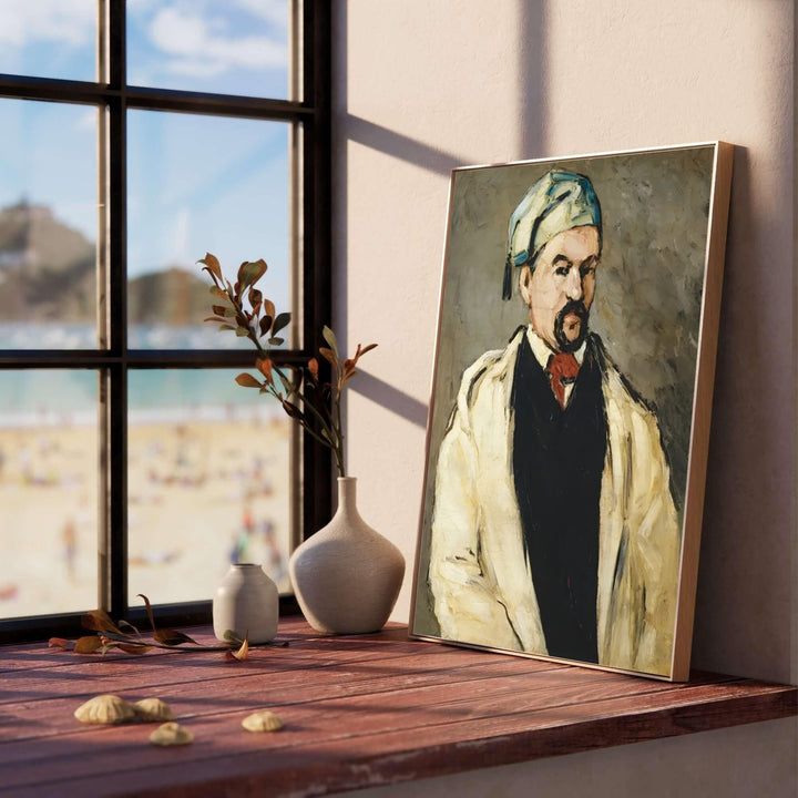 Classical French portrait print of Paul Cezanne The Artists Uncle Dominique 1866 capturing artist Dominique Aubert in Aix-en-Provence France. Select custom framed wall art, unframed paper poster prints, or gallery canvas formats at MapYourDreams for a cohesive fine art display.