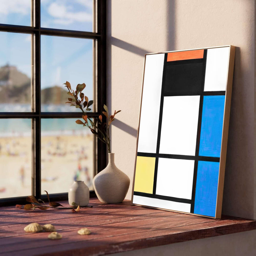 Preserved among celebrated international art institutions, this Piet Mondrian abstract study remains a masterclass in modern graphic design and spatial harmony. MapYourDreams provides this timeless geometric poster in multiple adaptable formats, letting you choose from unframed prints, stylish frames, and textured canvas wall art for your interior.