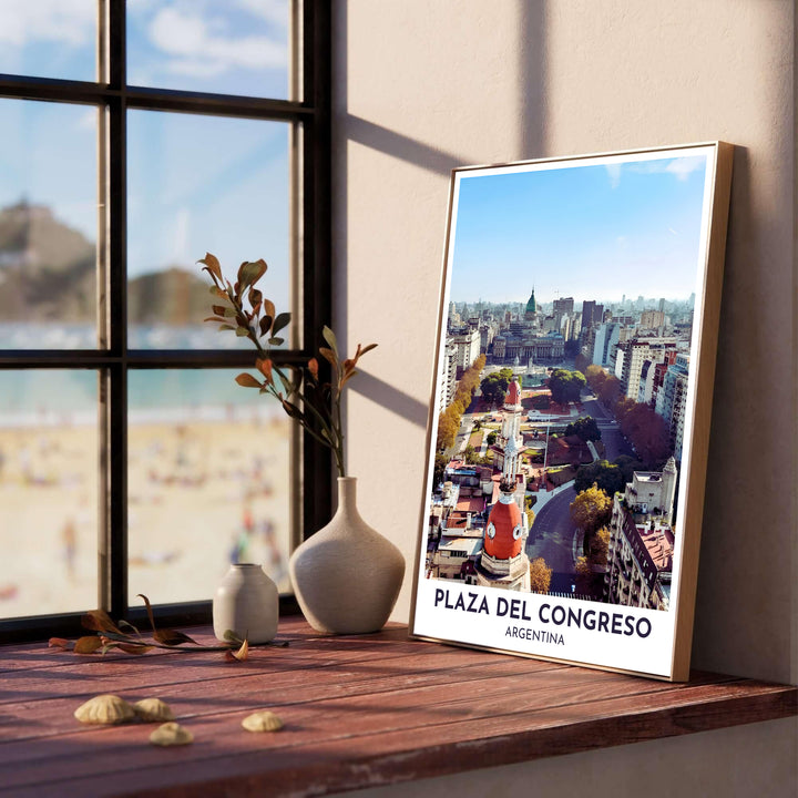 Capturing golden tree-lined avenues and historic dome towers, this Plaza del Congreso print brings the vibrant spirit of Argentina right into your home, offered by MapYourDreams with selection flexibility across fine paper prints, hand-crafted frames, and canvas wraps.
