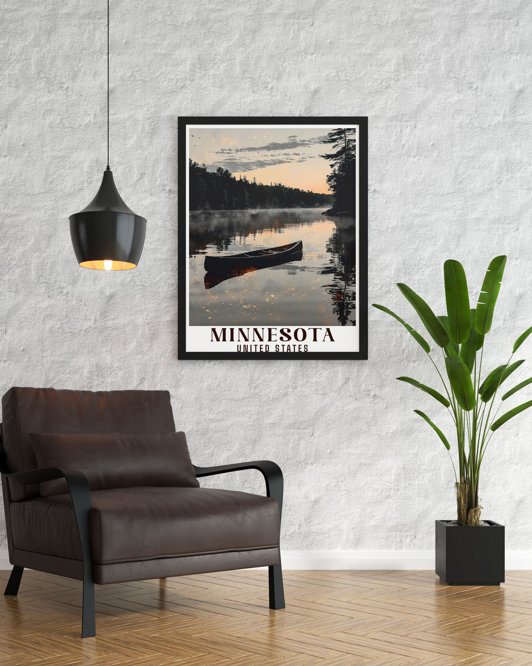 Stunning Boundary Waters Canoe Area Wilderness Modern Art highlighting the picturesque scenery of Minnesotas beloved wilderness ideal for adding to your collection of Minnesota Art Prints.