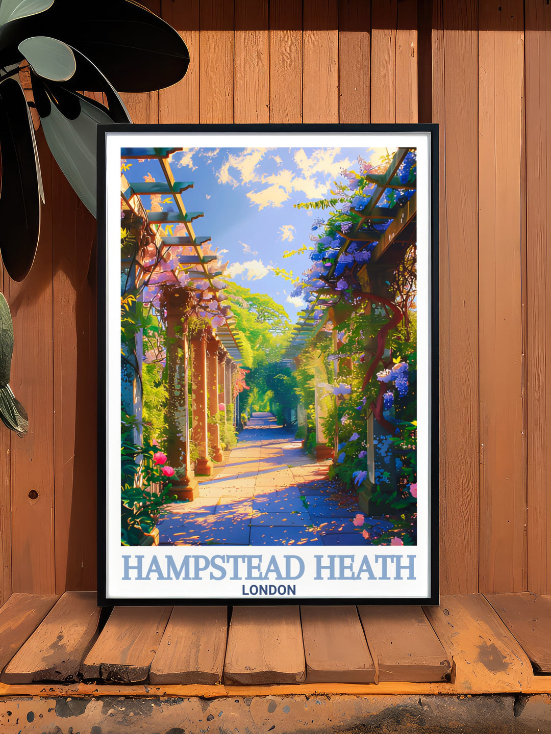 A travel print highlighting Hampstead Heaths lush greenery, paired with the timeless beauty of Hampstead Pergola and the picturesque views of Europe. This wall art captures the essence of Londons outdoor spaces and Europes landscapes.