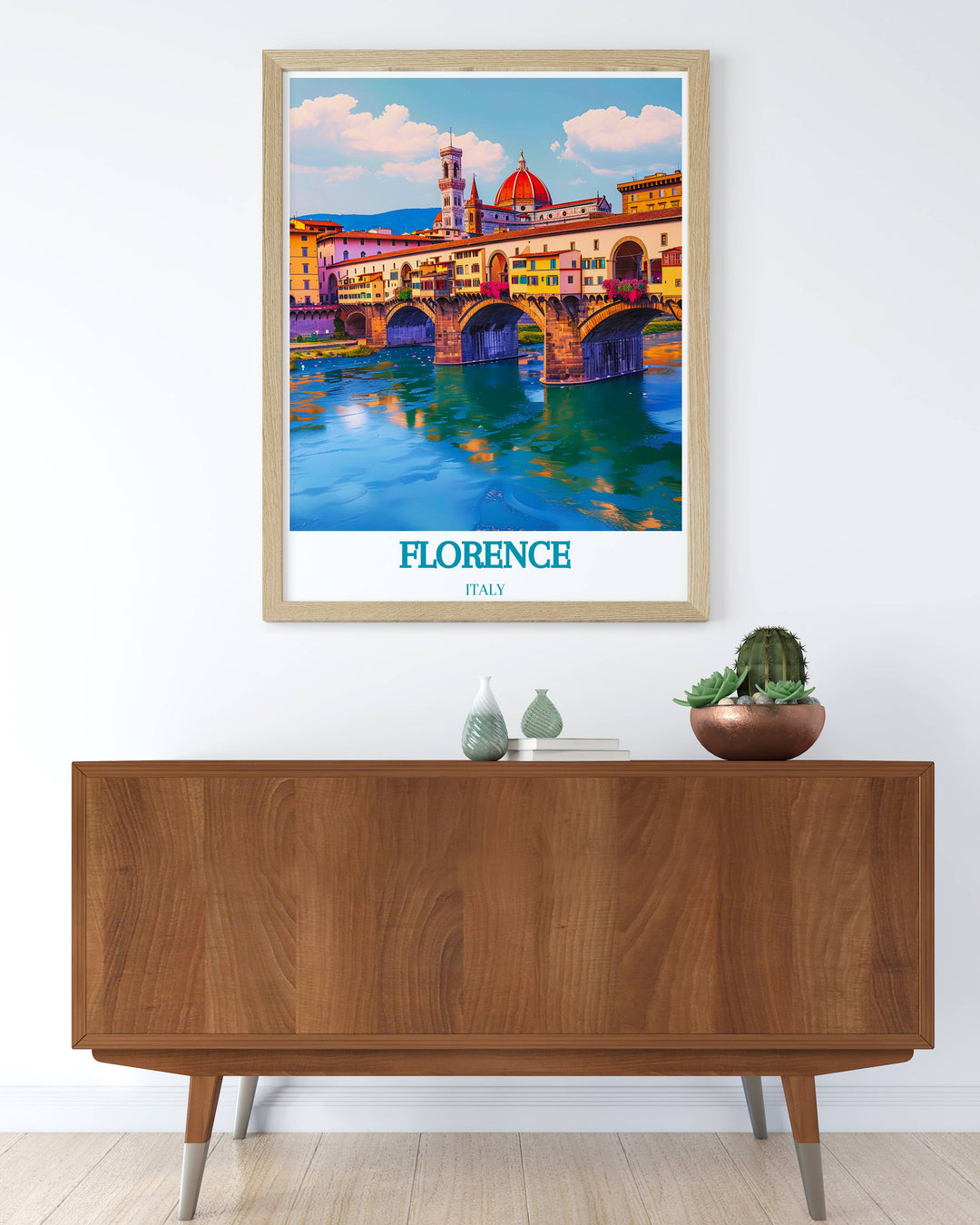 Ponte Vecchio wall poster showcasing the charm of Florence ideal for those who love Italian culture and want to bring a piece of it into their homes perfect for adding beauty to any room