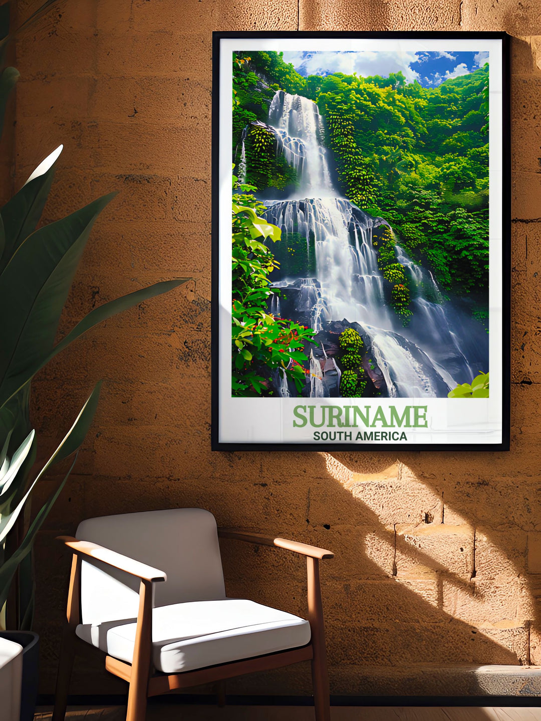 Suriname Wall Art capturing the essence of Paramaribo and Brownsberg Nature Park. Perfect for modern home decor. An ideal personalized gift for birthdays, anniversaries, or Christmas.