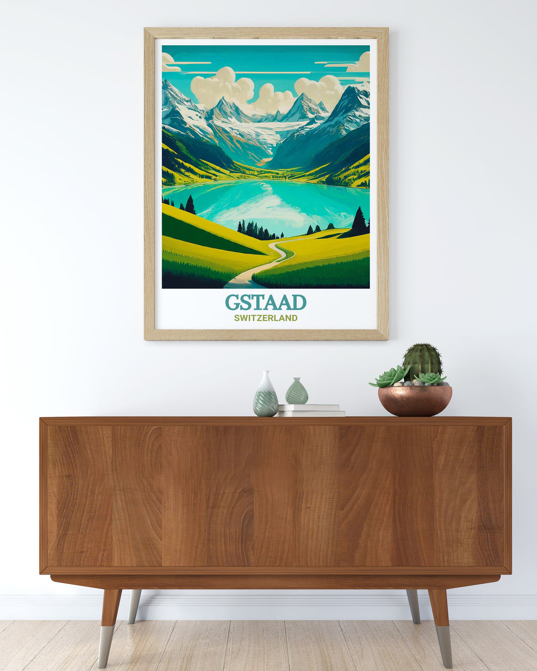 The Gstaad travel print brings the charm and elegance of this famous Swiss village into your home. With its traditional chalets and snow capped mountains, Gstaad is a destination that embodies the beauty of the Swiss Alps. This travel print is perfect for anyone who loves Switzerland or enjoys collecting travel inspired art.