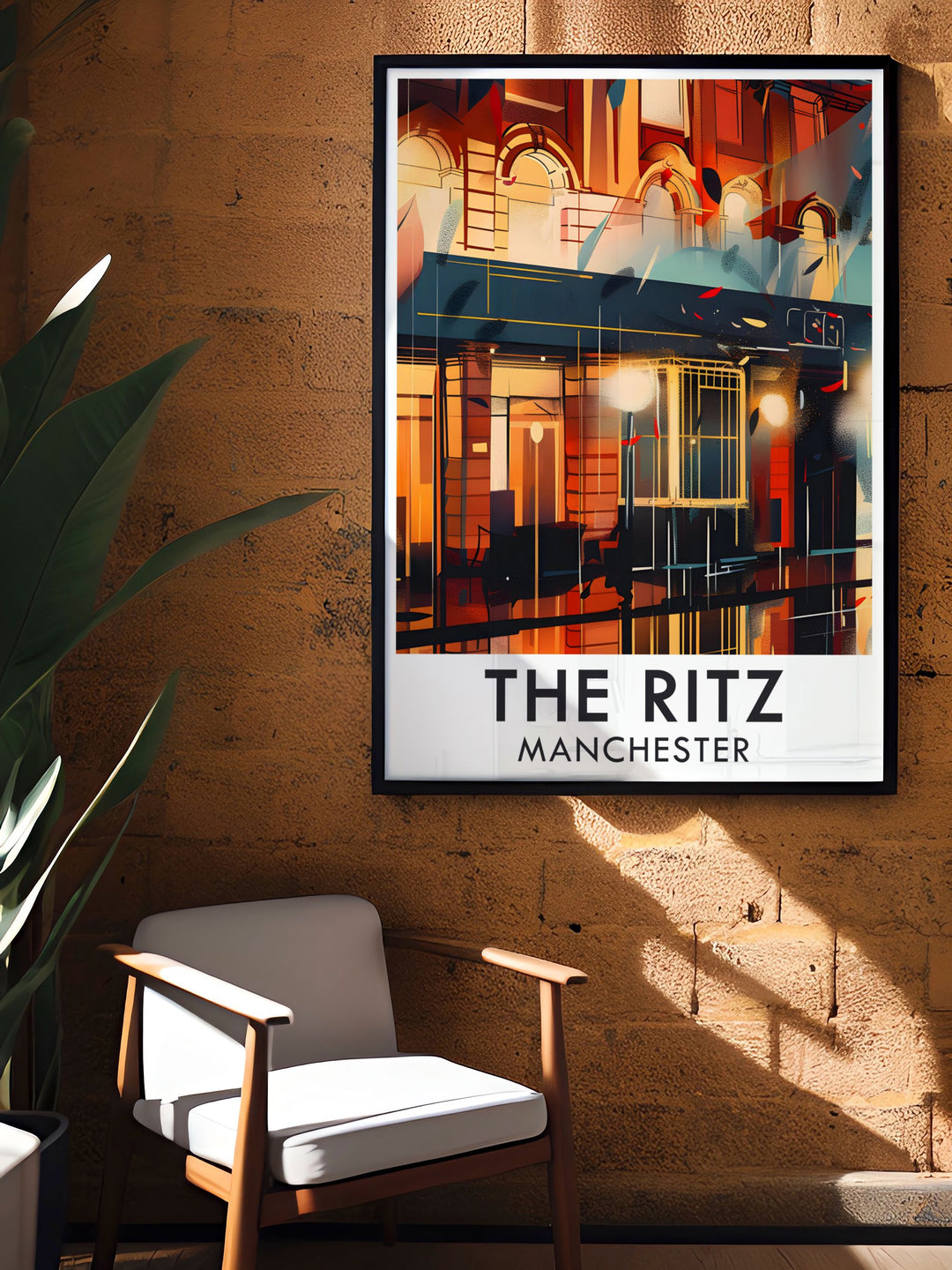 Celebrate Manchesters music history with this travel print of The Ritzs exterior facade. The art deco design captures the buildings beauty, making it a perfect addition to any room. Ideal for anyone who appreciates architecture, music venues, and vintage style art.