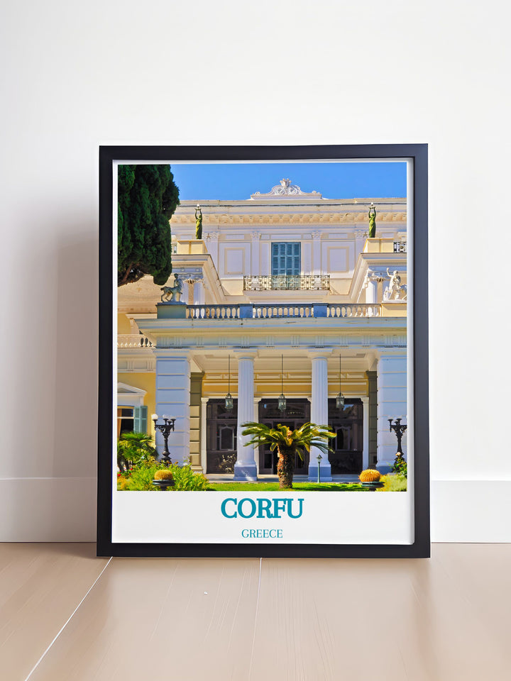 Corfu Greece art highlighting Achilleion Palace a thoughtful travel gift for loved ones