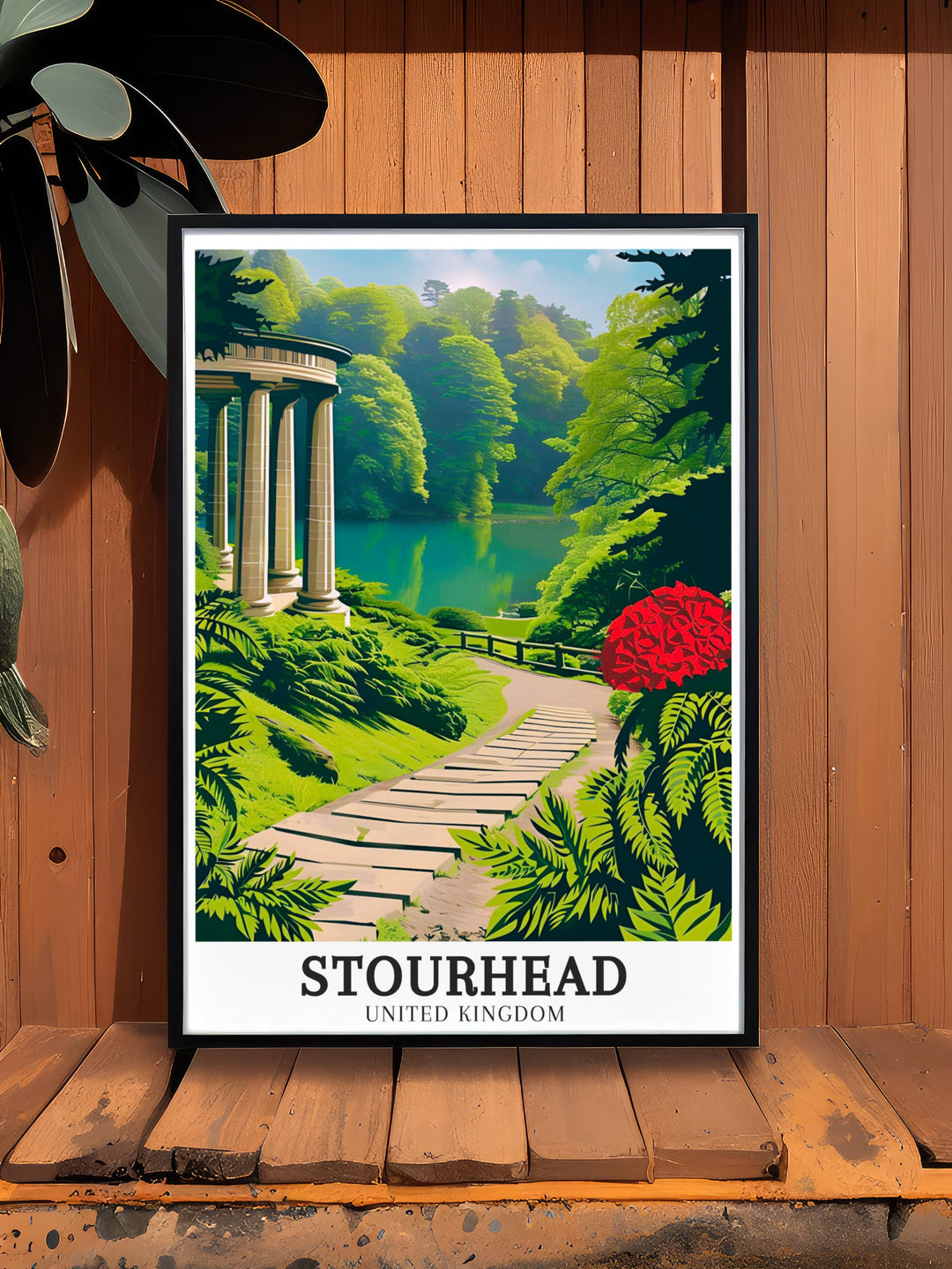 Stourhead Canvas Art highlighting the River Stours gentle curves as it winds through the garden, reflecting the natural beauty and serene atmosphere of this historic site.