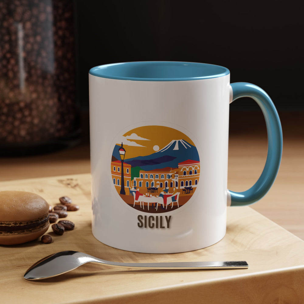 Experience the beauty of Sicily with this elegant mug showcasing detailed illustrations of iconic landmarks. Made from durable ceramic, dishwasher and microwave safe, ideal for daily use or as a thoughtful gift for fans and collectors of Sicilian heritage.