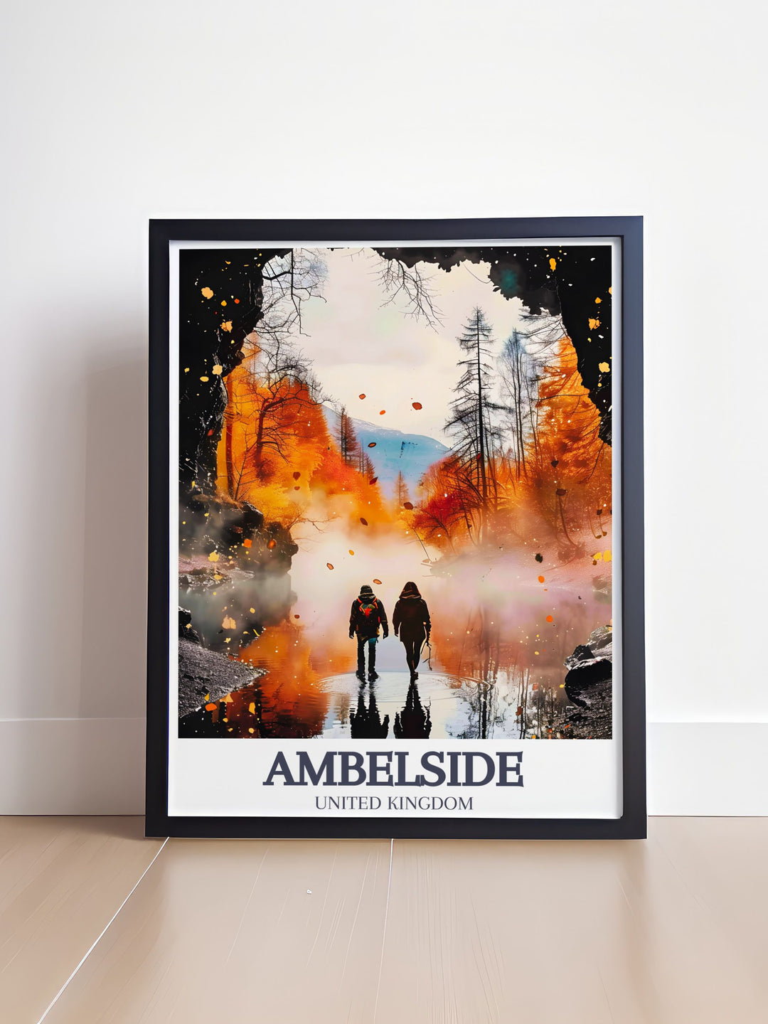 Beautiful Ambleside art print capturing the historic charm of Rydal Mount with its elegant gardens and literary heritage, perfect for home decor.