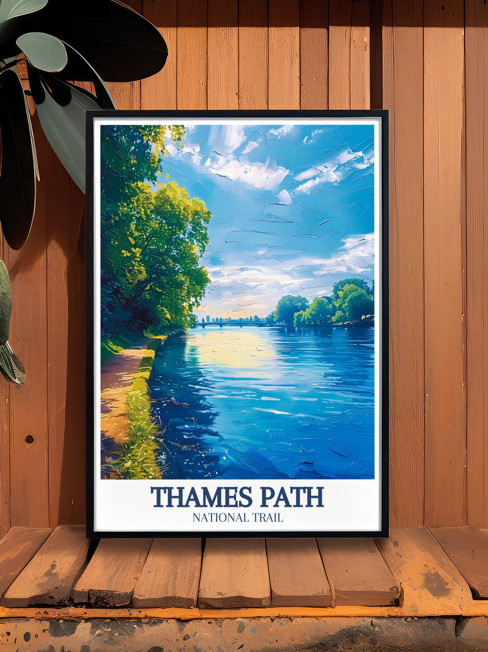 Stunning River Thames print featuring Putney London and the majestic Thames Barrier this artwork captures the essence of the rivers journey through the city making it a perfect gift for travelers and London enthusiasts