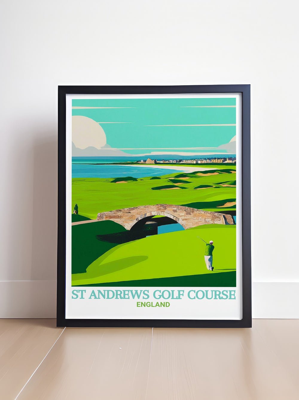 Vintage poster of St Andrews, showcasing the timeless beauty of the Golf Course and Old Course. This print is perfect for those who love travel inspired art that tells a story, adding a touch of Scotlands heritage to your decor.