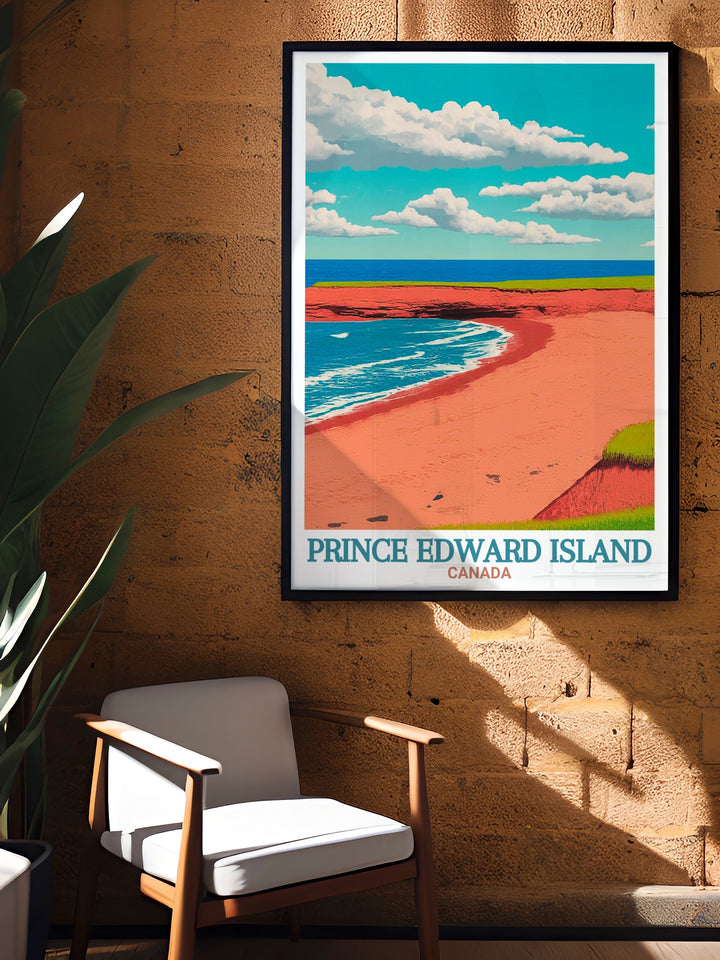 Cavendish Beach perfect wall décor showcasing stunning sunsets and serene beach views providing a touch of tranquility and elegance to your home making these prints a great choice for birthday gifts or housewarming gifts.