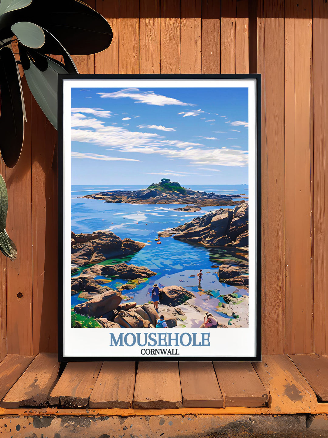 Cornwall Poster highlighting Mousehole and St. Clements Isle vibrant and detailed illustration perfect for bringing the charm of Cornwall into your home ideal wall art for any room a beautiful gift for lovers of Cornwall