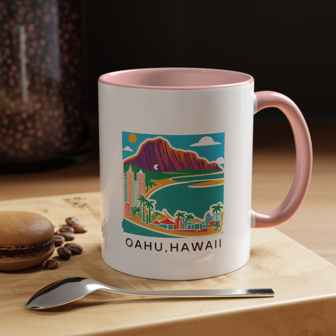 A scenic O‘ahu Hawaii mug featuring the island’s stunning coastline. Ideal for lovers of Hawaii and tropical destinations, this mug is durable and practical. Perfect for a gift or personal use to bring the spirit of O‘ahu to your home.