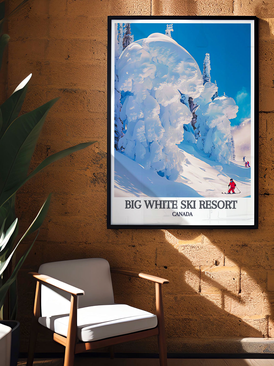 Art print of snow ghosts at Big White, British Columbia, showcasing the stunning snow covered trees against the backdrop of the Rocky Mountains, ideal for creating a cozy and inspiring atmosphere.